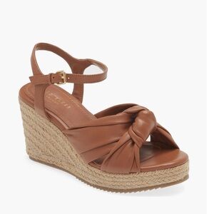 NEW Ted Baker London Taymin Knotted Espadrille Wedge Sandal Tan Sz 38.5